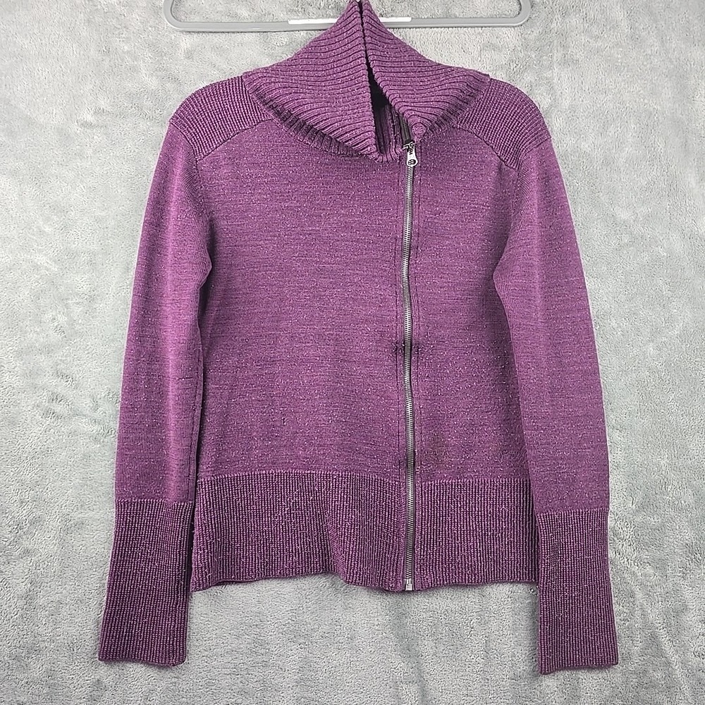 Kuhl Purple Cowl Neck Sweater Merino blend